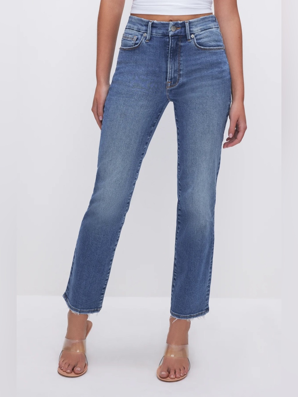 Good American Size 6-12 Always Fits Good Legs Straight Jeans - Indigo316